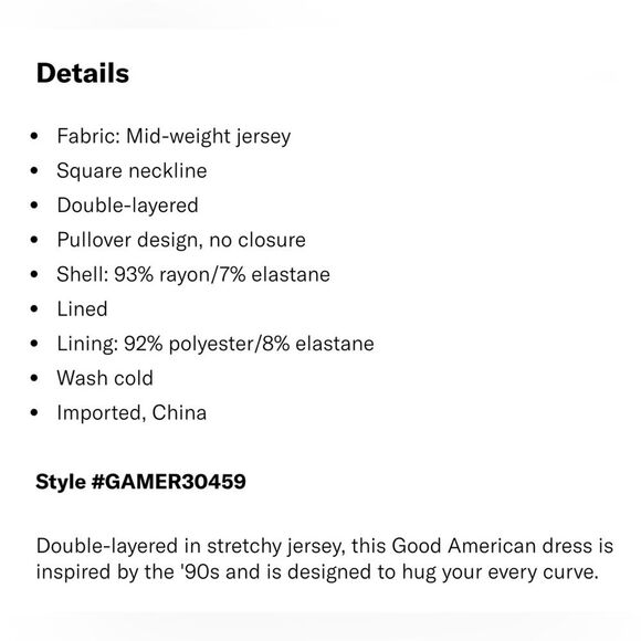 Good American 90’s Tank Dress Midi Brown L Square Neck - Picture 12 of 12